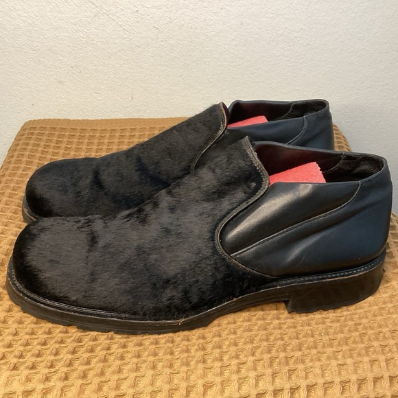 Bacco Bucci Other - Bacco Mens Bucci Black Calf Hair Mens Sz 16 Loafers Shoes Made in Italy